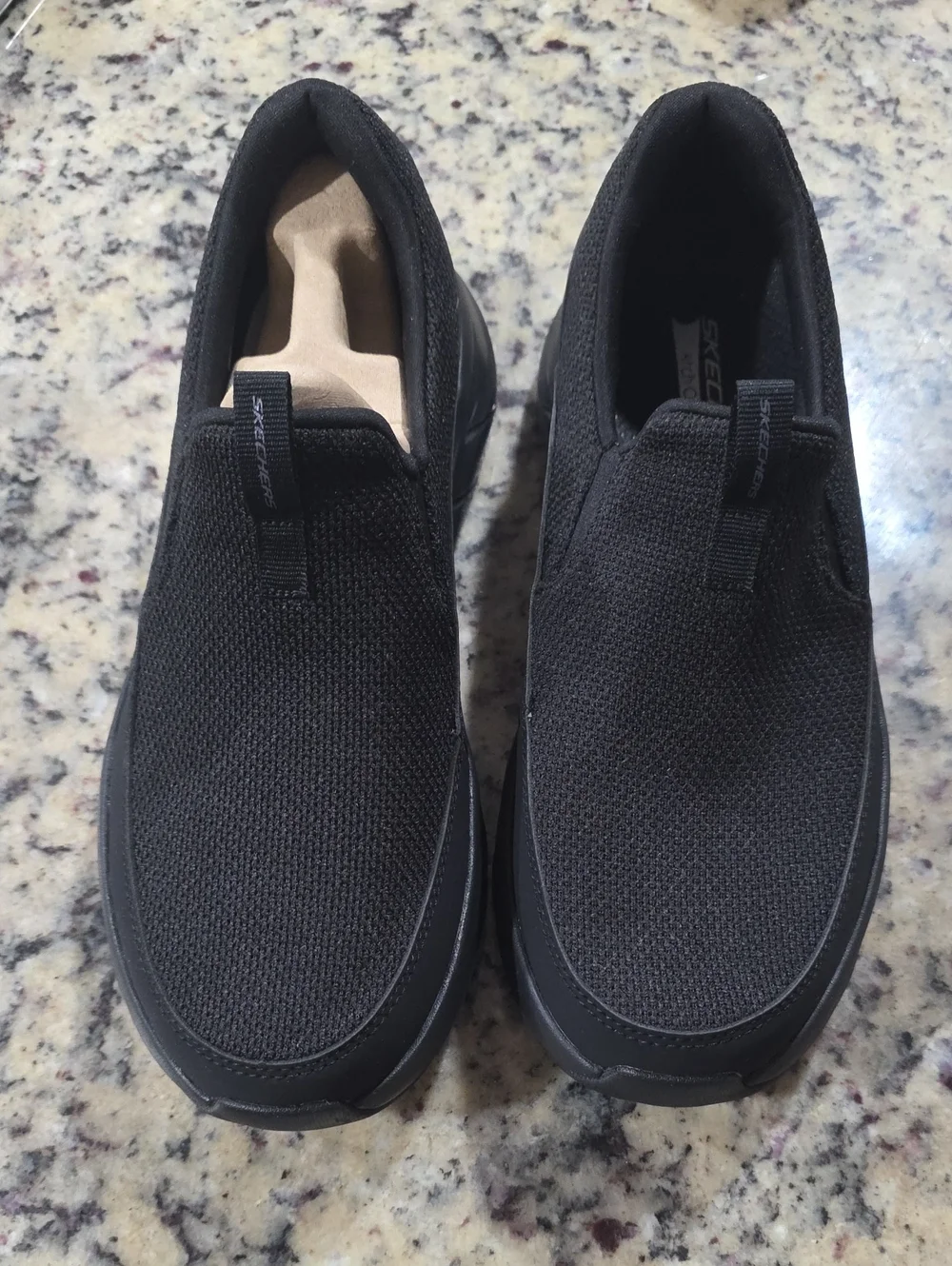 Skechers Men's Black Knit Slip-On Loafers